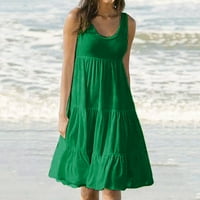 Ujjatlan Ruha Női nyaralás nyári szilárd Ujjatlan Party strand ruha különleges ajánlatok Zöld 10