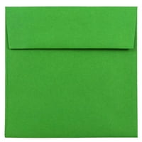 Papír Négyzet alakú borítékok, Zöld, csomagonként