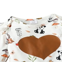 Frontwalk csecsemő rajzfilm Legénység nyak ruhát öltöny szív nyomtatás Swing őszi ruhák baba állat nyomtatott Ünnep