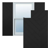 Ekena Millwork 18 W 79 H True Fit PVC Diagonal Slat Modern Style rögzített rögzített redőnyök, fekete