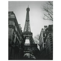 30 Magas fotónyomtatás vászon fali művészeti panel - Párizs fekete -fehér - Eiffel -torony