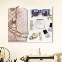 A Runway Avenue divat és a glam fali művészet vászon nyomatok 'Eleven AM villásreggeli' Essentials - rózsaszín, fehér