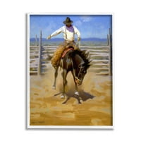 Lovas rodeo ló zsoké állatok és rovarok festmény fehér keretes művészeti nyomtatási fal művészet