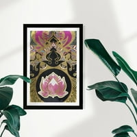 A Wynwood Studio World és az országok keretezett fali művészeti nyomatok 'Mandala Lotus II' ázsiai kultúrák otthoni