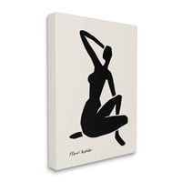 Stupell Industries Történelmi Matisse nő, minimális sziluett vászon, Wall Art, 40, Design by ros ruseva