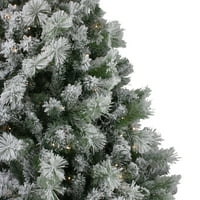 Northlight 7.5 ' Előre Megvilágított Pelyhesített Somerset Lucfenyő Mesterséges Karácsonyfa-Tiszta Fények