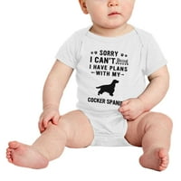Sajnálom, nem tudok terveim vannak a Cocker Spániel szerelem kisállat kutya aranyos baba Jumpsuits