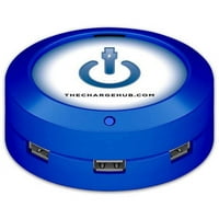 ChargeHub - 3-portos USB szuper töltő-kék