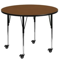 Flash bútorok Wren Mobile 48 kerek tölgy HP laminált tevékenység asztal-Standard állítható magasságú lábak