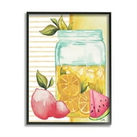 Stupell Industries jeges limonádé kancsó absztrakt rózsaszín citrom gyümölcs fekete keret: Elizabeth Medley