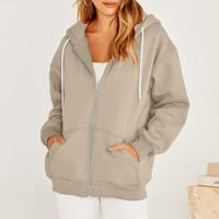 Női téli kabátok, női téli kabátok, cipzáras kapucnis pulóver női szilárd kapucnis Tini Lány őszi pulóverek Alkalmi