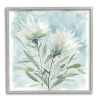 Stupell Industries Absztrakt akvarell Fluals White szirmok Blue Sky, 24, tervezés: Carol Robinson