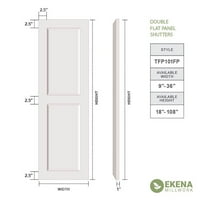Ekena Millwork 15 W 36 H True Fit PVC Két egyenlő sík paneles redőny, Viridian Green