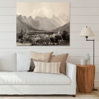ART Designart monokróm Mont Blanc hegy ország vászon fal művészeti nyomtatás. szélesre. magas