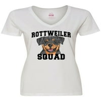 Inktastic Dog Rottweiler Squad Női V-nyakú póló