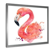 Designart 'A Pink Flamingo I' Absztrakt portréja 'Farmhouse keretes művészeti nyomtatás