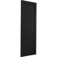 Ekena Millwork 12 W 74 H True Fit PVC egy panel Chevron modern stílusú rögzített redőnyök, fekete