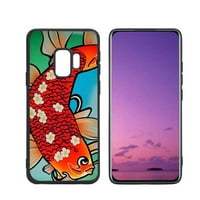 Kompatibilis a Samsung Galaxy S telefon tok, japán ihletésű-cherry-blossom-koi-fish-Case szilikon védő Tini Lány Fiú