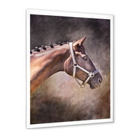Designart „A Brown Horse carmhouse keretezett művészeti nyomtatása