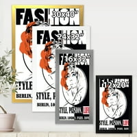 Designart 'Style Passion Life Fashion Woman IV' Vintage keretes művészeti nyomtatás