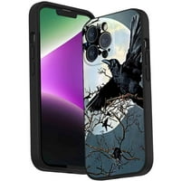 Raven-telefon tok iPhone Pro-hoz nőknek férfi ajándékok, Puha szilikon stílusú Ütésálló-Raven-tok iPhone Pro-hoz
