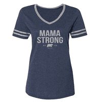 Áldott lány nők - Varsity póló - Mama Strong - Indigo Heather Oxford - XL