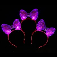 SunSunrise LED villogó fény fel Bowknot fejpánt haj zenekar karika játék Glow Party kellékek