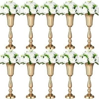 Asztali fém Esküvői Virág trombita váza, asztali dekoratív asztaldísz, Művirágdíszek évfordulós ünnepség Party születésnapi
