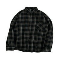 Beiwei Női ingek gomb le blúz Hosszú ujjú felsők kényelmes tunika ing irodai hajtóka nyak laza fekete 2XL