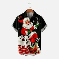 Férfi felsők Clearance férfi karácsonyi nyomtatott Single Pocket karácsonyi ing alkalmi laza nyomtatott Pocket Shirt