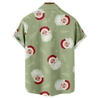 Férfi grafikus pólók karácsonyi férfiak alkalmi gombok strand nem pozícionáló nyomtatás Turndown Rövid ujjú ing blúz