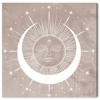 A Wynwood Studio Napkelte csillagászat és a Space Sun Wall Art vászon nyomtatott fehér taupe 30x30