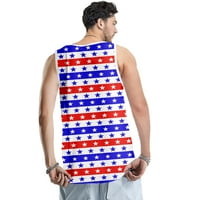 Ujjatlan ing július 4-én, Férfi ingek 3D nyomtatás utcai alkalmi Ujjatlan Barát Ajándékok pólók férfiaknak, XS