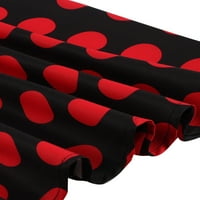 Frontwalk Női a-Line ruha spagetti Cami ruhák pöttyös Sundress Party Divat rakott fekete & piros 2XL