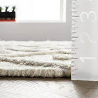 nuLOOM Jinny rácsos gyapjú szőnyeg, 8' 11', elefántcsont