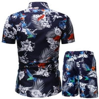 Férfi rövid tréningruha nyomtatott Hawaii ing rövid ujjú ing és rövidnadrág ruha nyári alkalmi strand készletek