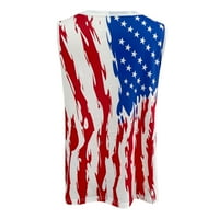 Női nyári USA zászló nyomatok Tartály felsők alap tartályok V nyakú ujjatlan pólók felsők