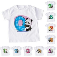 Booker Kisgyermek Fiúk Lányok Nyári Rövid Ujjú Panda Rajzfilm Nyomatok Pólók Felsők Felsőruházat Aranyos
