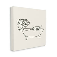 Virágos személy fürdőszalag Doodle Botanikus és virággrafikus galéria csomagolt vászon nyomtatott fali művészet