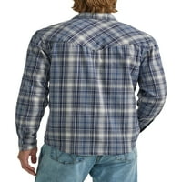 Wrangler® férfi és nagy férfiak rendszeresen illeszkednek hosszú ujjú divat twill kockás ing, S-2XL méretű