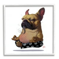 A Stupell Industries a francia bulldog városi kutya meditációs portréját, 12, Thomas Fluharty tervezése