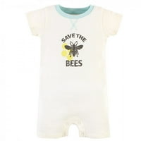 Megérintette a természet Unise Baby Organic Cotton Rompers, Mentsd meg a méheket, 0 hónap