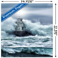 Világítótorony a vihar fal poszter, 14.725 22.375