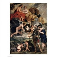 A Medici ciklus - Henri IV megkapta Marie de Medici portréját poszter nyomtatás által Peter Paul Rubens-in. - Nagy