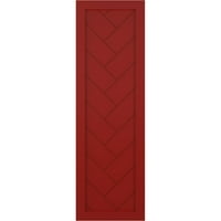 Ekena Millwork 12 W 33 H True Fit PVC Egyetlen Panel Heringbone Modern stílusú rögzített redőnyök, tűzvörös