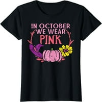Október Viselünk Rózsaszín Tök Őszi Mellrák Halloween Póló