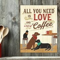 A Stupell Home Decor kollekció minden amire szüksége van a szerelem és a kávé fal művészet