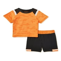 Atlétikai munkák Baby Boys póló és rövidnadrág aktív szett, 2-csomag, méret 0 hónap