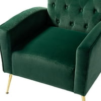 Nappali DESIGN Kényelmes akcentussal székek készlet Wingback fotel gomb csomózott vissza fém lábak nappali zöld