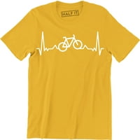 Bike Heartbeat Pulse hegyi kerékpározás kerékpár út gyakorlat ajándék férfi póló